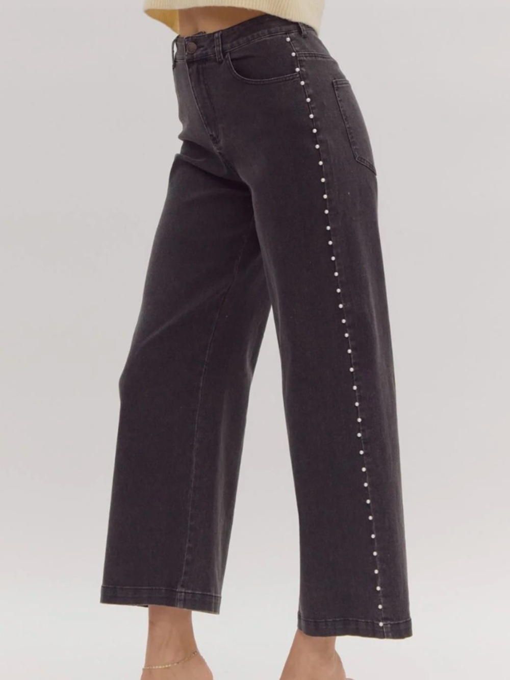 Entro brand jeans with pearls